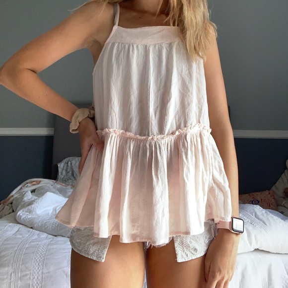 Pink Flowy Tank w Adjustable straps - Picture 3 of 5